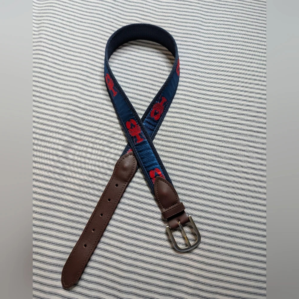 The Belted Cow Company Lobster New England Nantucket Preppy Belt Sz 32